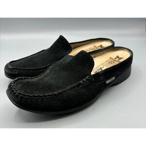 Mephisto Cool Air Black Suede Slip-On Mules‎ Loafers Womens 6.5